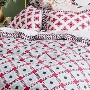 NWOT Anthropologie Bonnie & Neil Printed Duvet Cover Queen 92x96” Z457-11